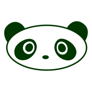 Oval Face Panda Decal (Dark Green)
